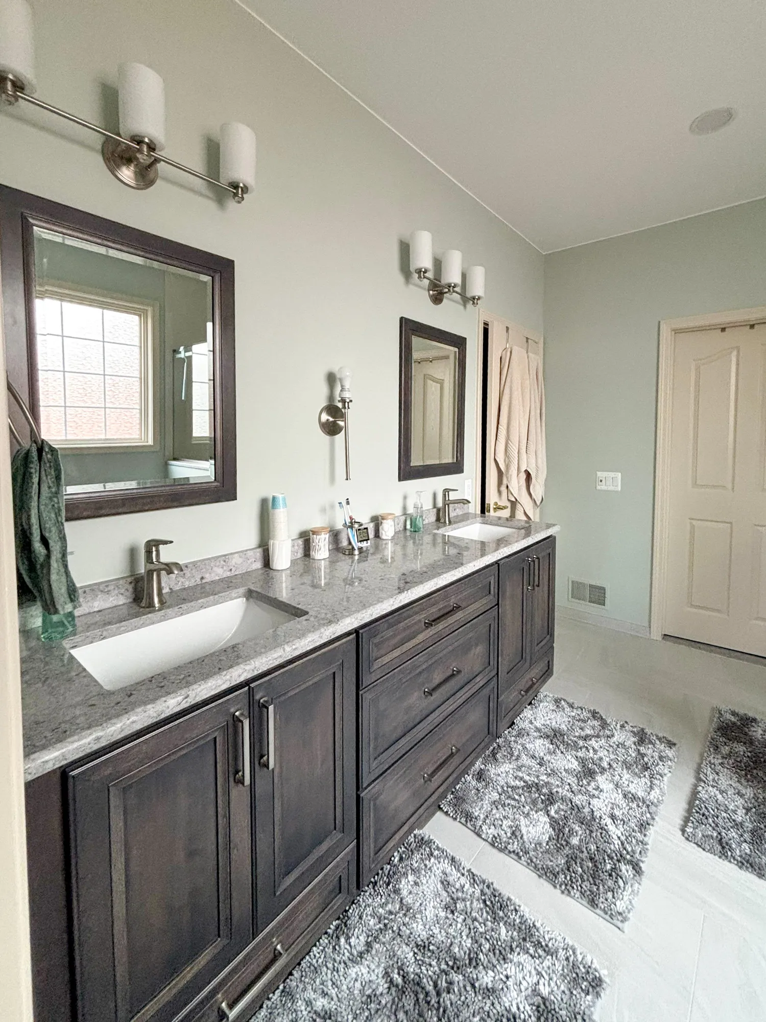 Modern bathroom with double sinks