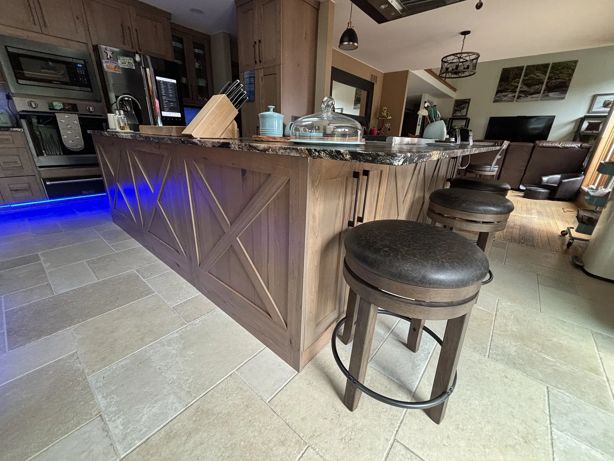 Modern kitchen with wood accents