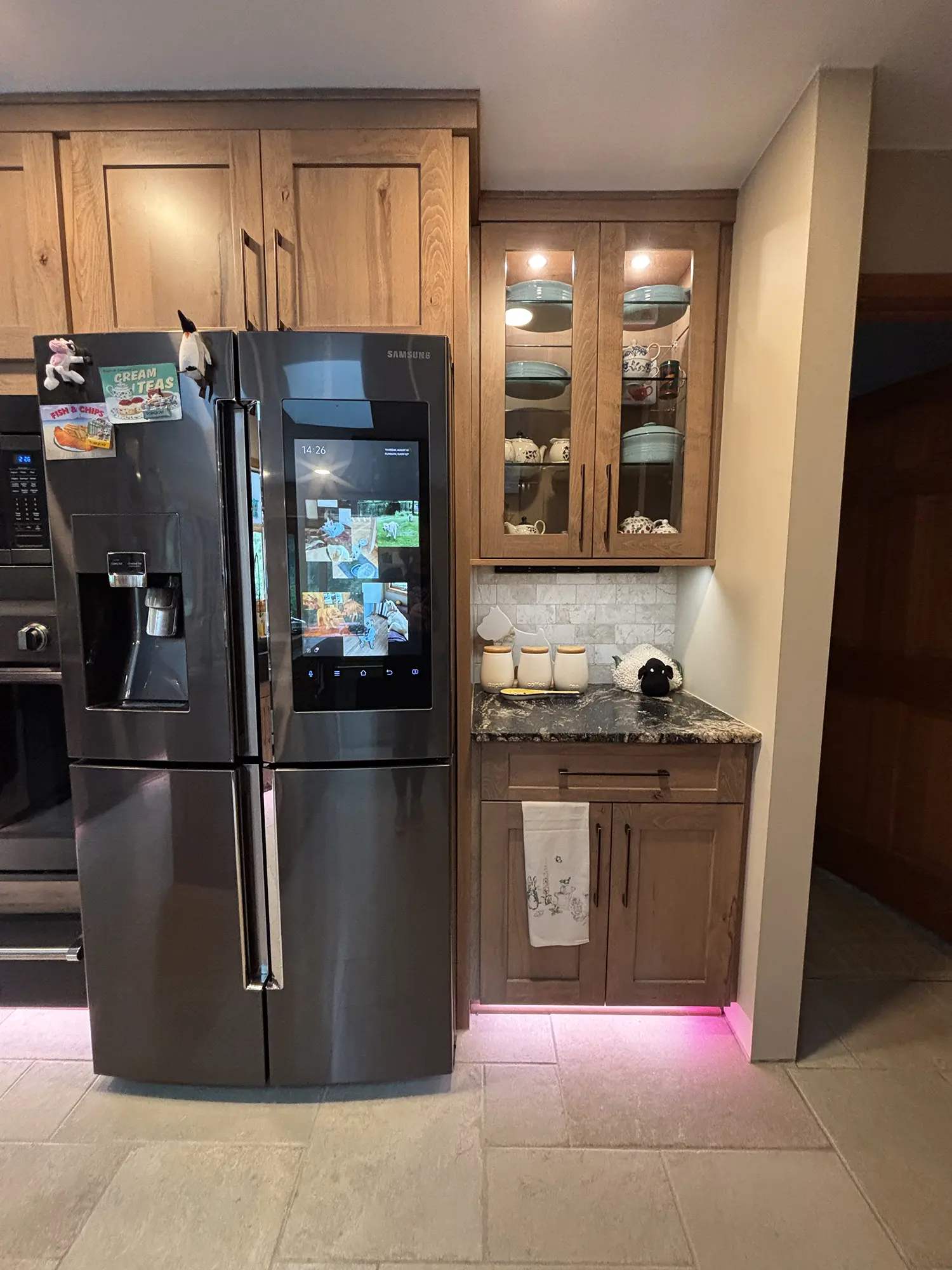 Kitchen with smart fridge