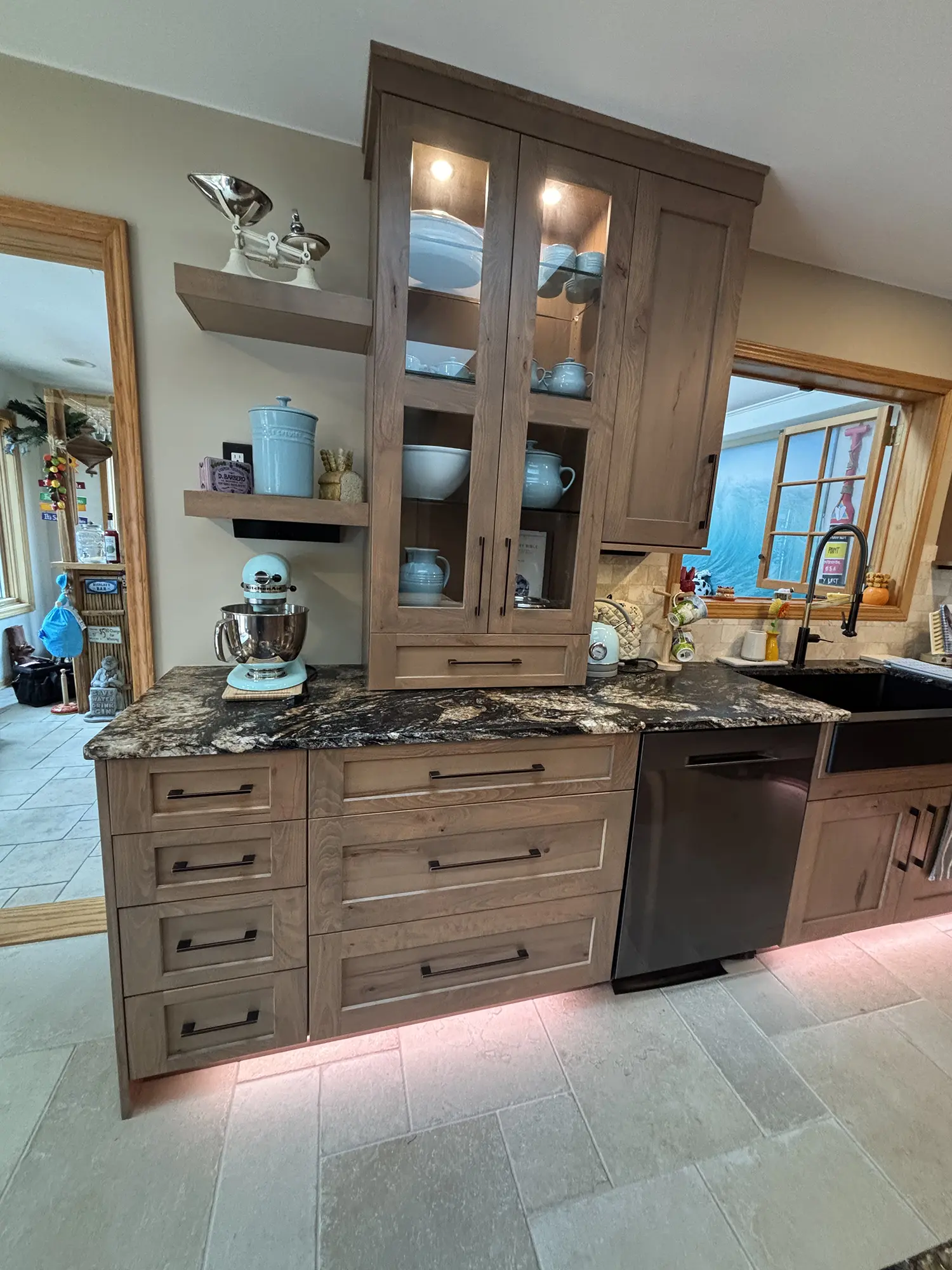 Rustic kitchen with wood cabinets