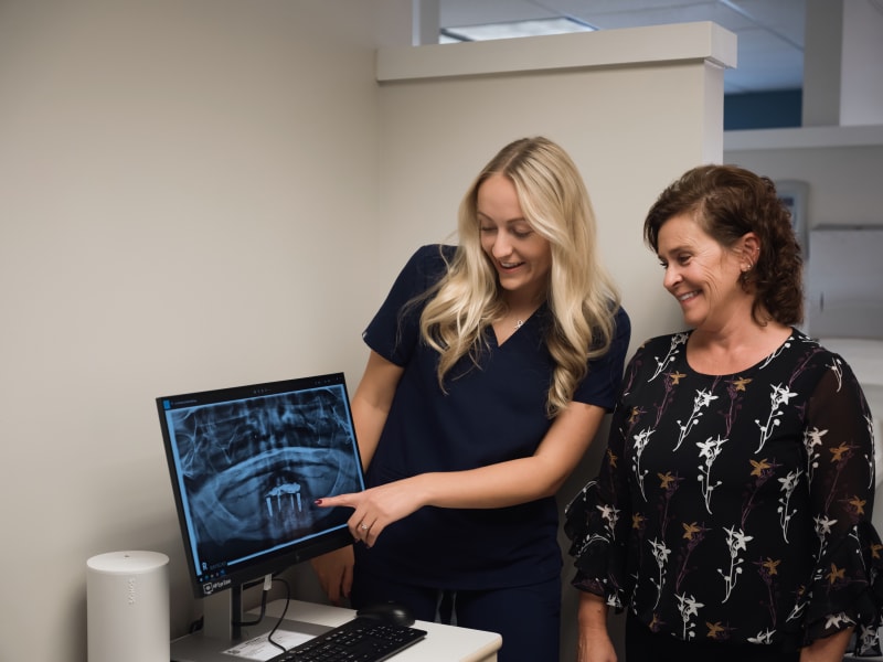 Tooth-colored dental filling procedure at 207 Dental in Auburn, Maine, showing professional restorative dentistry treatment.