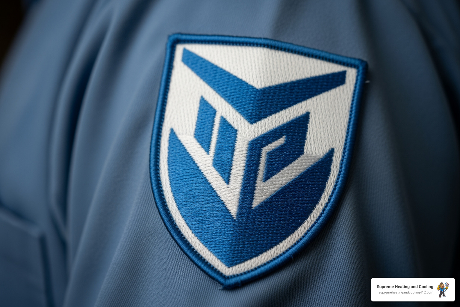 a technician's uniform patch showing a NATE certification logo - certified heating technician in pittsburgh, pa