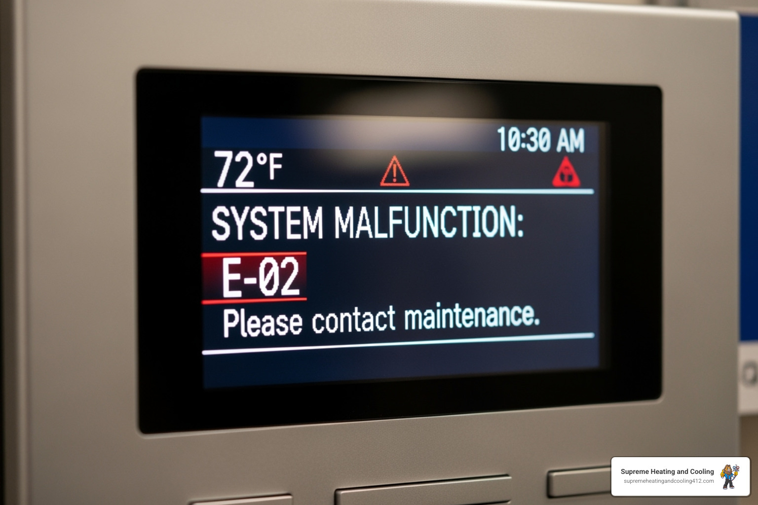 thermostat showing error message - commercial hvac repair fox chapel, pa