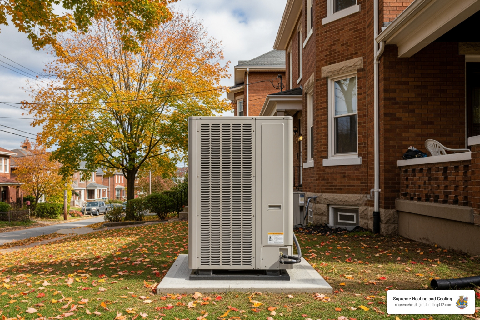 Infographic showing how heat pumps provide year-round comfort in Pittsburgh: In winter, heat pumps extract heat from outdoor air and transfer it indoors for heating. In summer, the process reverses, moving heat from inside to outside for cooling. Includes visual representation of a Pittsburgh home with arrows showing heat transfer direction, plus key benefits: up to 4x more energy efficient than electric heat, operates efficiently even below freezing with modern cold-climate models, reduces utility bills and carbon footprint, provides both heating and cooling from one system - affordable heat pump replacement in pittsburgh, pa