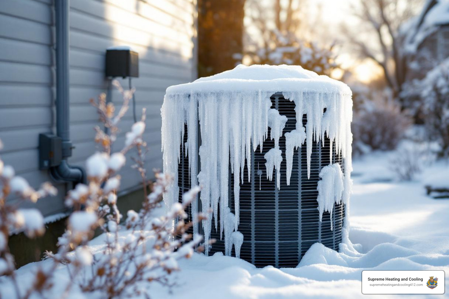 infographic showing common heat pump warning signs: insufficient heating or cooling, increased energy bills, strange grinding or squealing noises, frequent on-off cycling, poor airflow from vents, and ice buildup on outdoor unit, with icons representing each issue and checkboxes for homeowners to identify problems - best heat pump repair in new kensington, pa