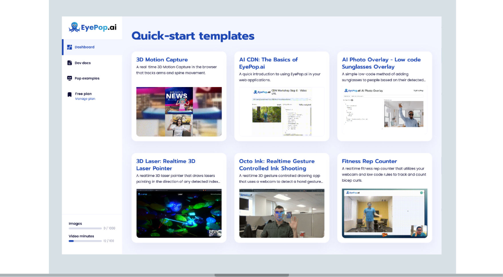A laptop displaying a screen of a quick-start templates
