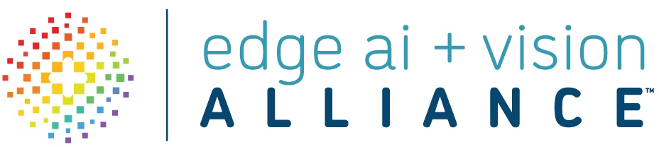 Edge AI + Vision Alliance logo with a colorful square pixel pattern forming a circle on the left.