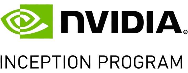 NVIDIA logo with green eye graphic and text 'NVIDIA INCEPTION PROGRAM'.