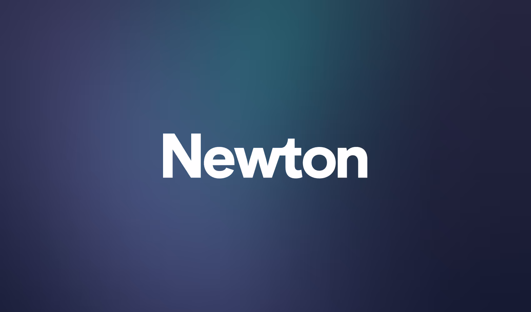 White Newton text logo on a dark blue gradient background.