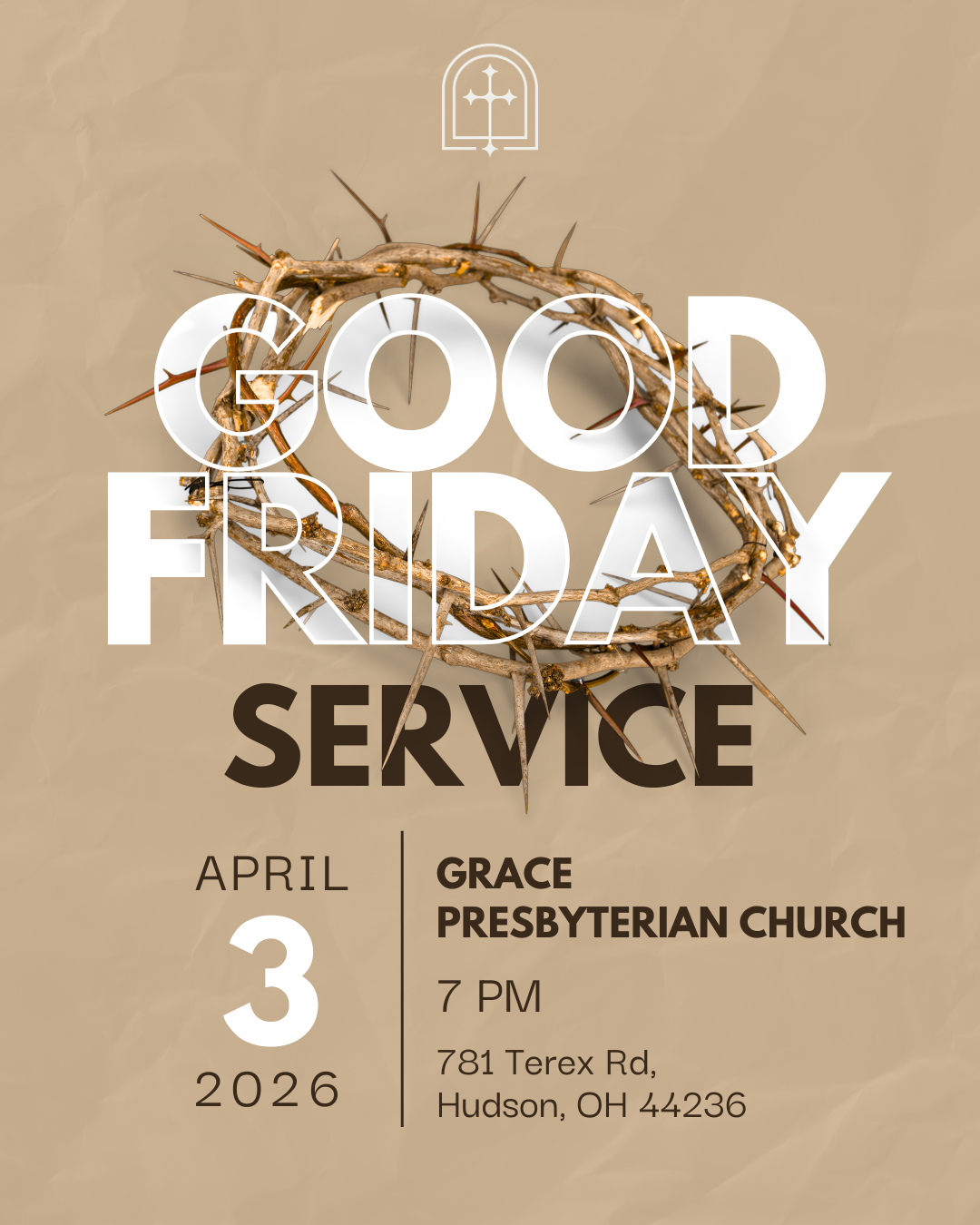 Good Friday Service – April 3, 2026 at 7 PM, Grace Presbyterian Church