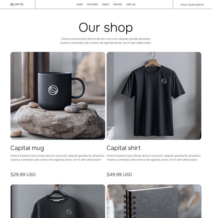 Capital - Shop Main Page - Venture Capital Webflow Template | Brix Templates
