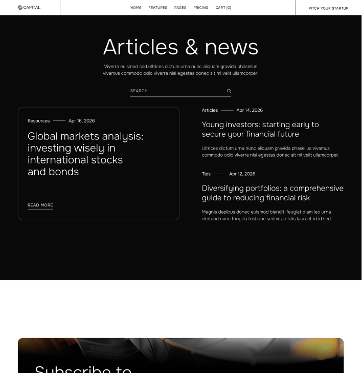 Capital - Blog V3 Main Page - Venture Capital Webflow Template | Brix Templates
