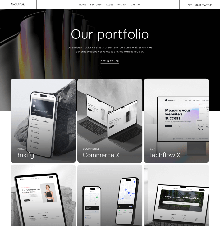 Capital - Portfolio V1 Main Page - Venture Capital Webflow Template | Brix Templates