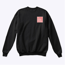 Black sweatshirt with a small red square logo on the left chest reading 'The London Meisner Company'.