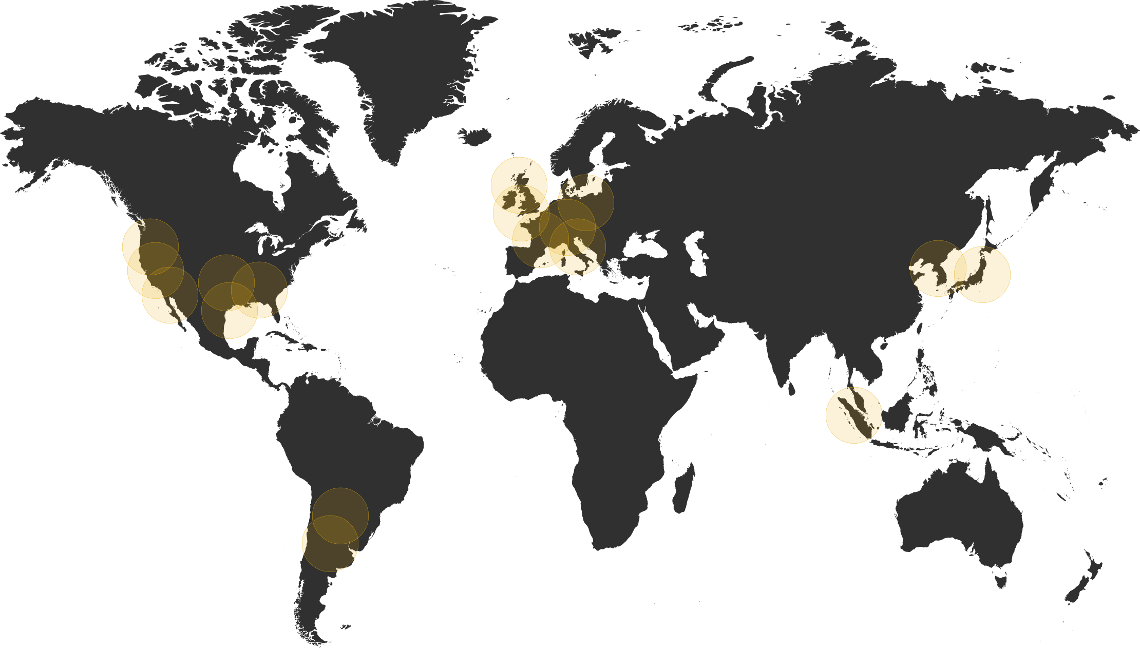 World map of Gravis Robotics deployment sites and headquarters