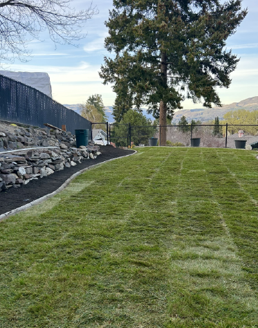 A completed sod installation in west Wenatchee.