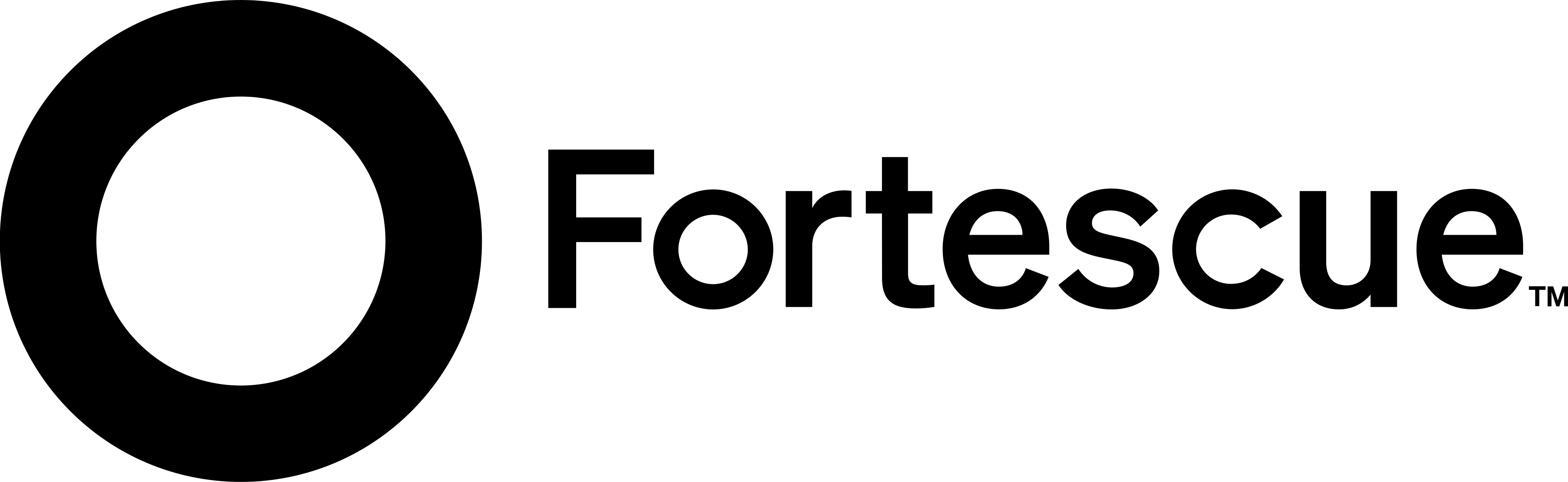 Fortescue corporate logo with stylized F and text on white background.