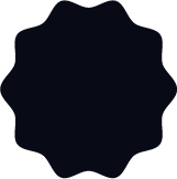 Black abstract circular shape with wavy edges.