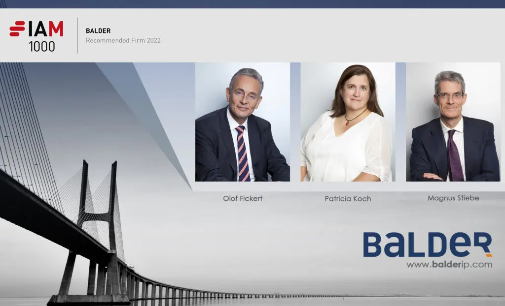 Patent IAM 1000: BALDER, recommended patent firm in 2022