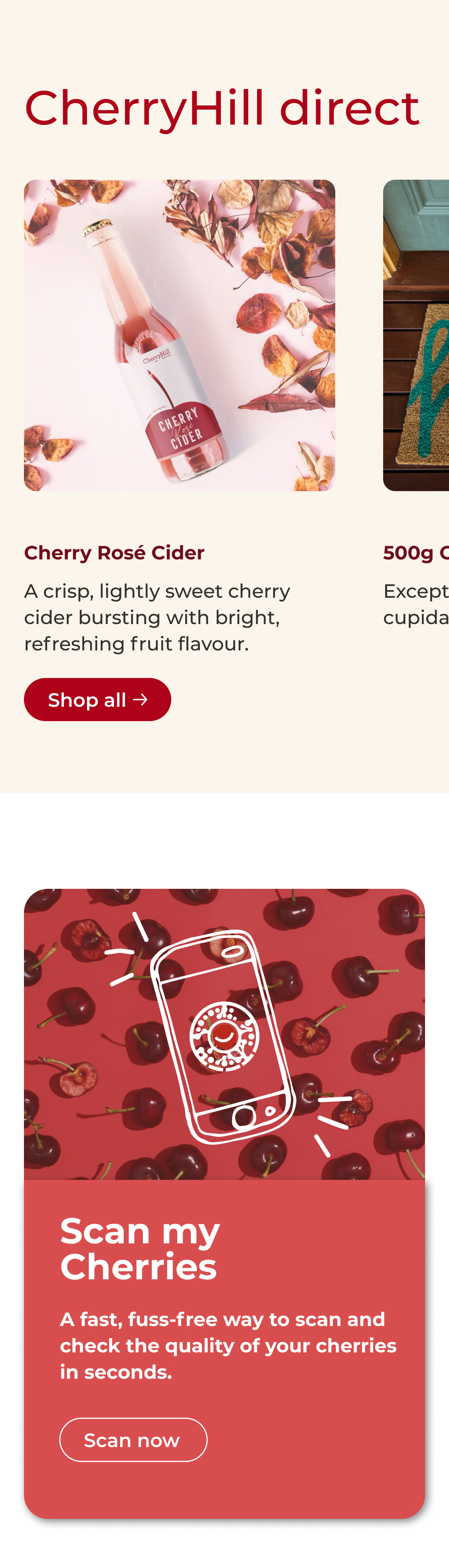 Screenshot of the CherryHill website.