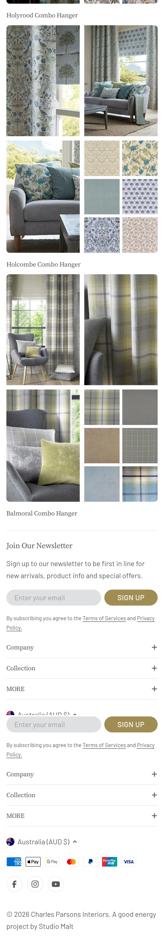 Screenshot of Charles Parsons 'Porter & Stone' page, mobile layout.