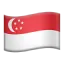 Flag of Singapore with crescent moon and five stars on red upper half and white lower half.