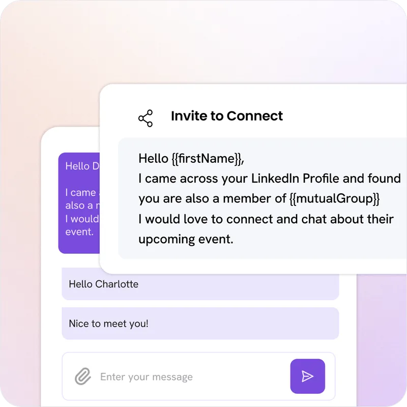 LinkedIn invite to connect message with personalized context