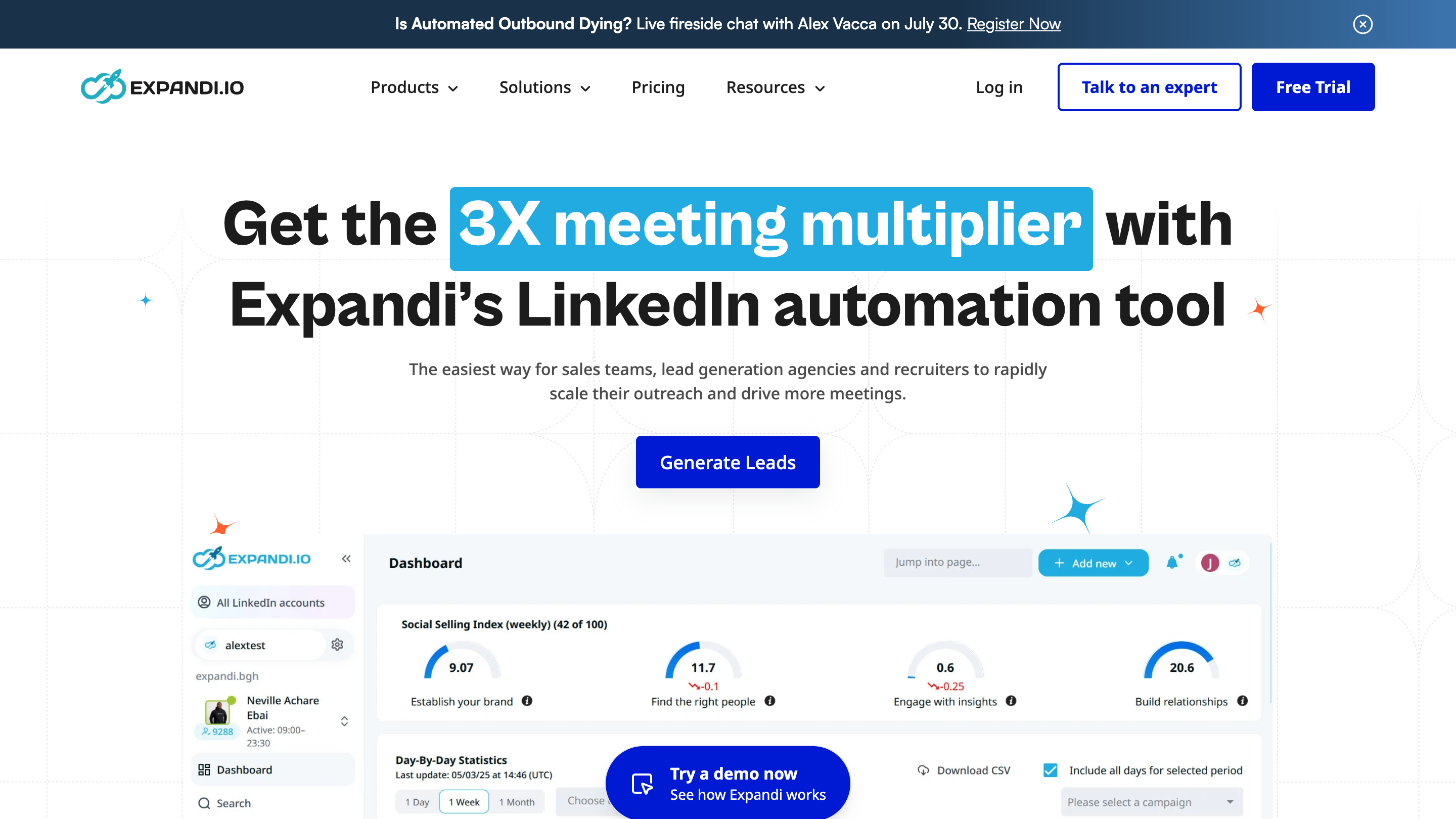 Expandi homepage
