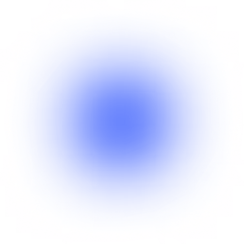 Blurred blue circle with a glowing effect on a transparent background.