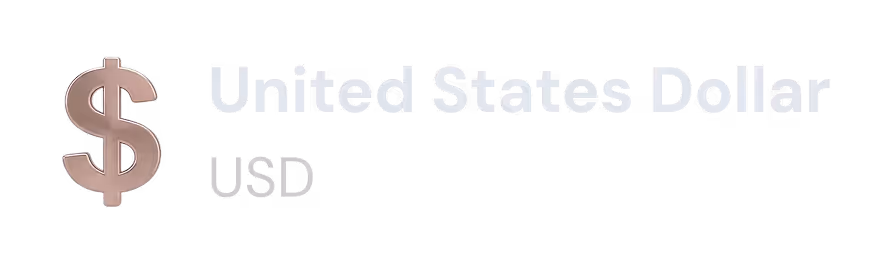 Dollar sign alongside text 'United States Dollar' and 'USD'.
