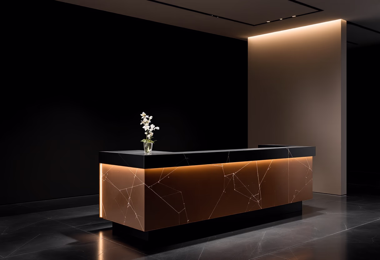 image of event registration desk (for a art gallery)