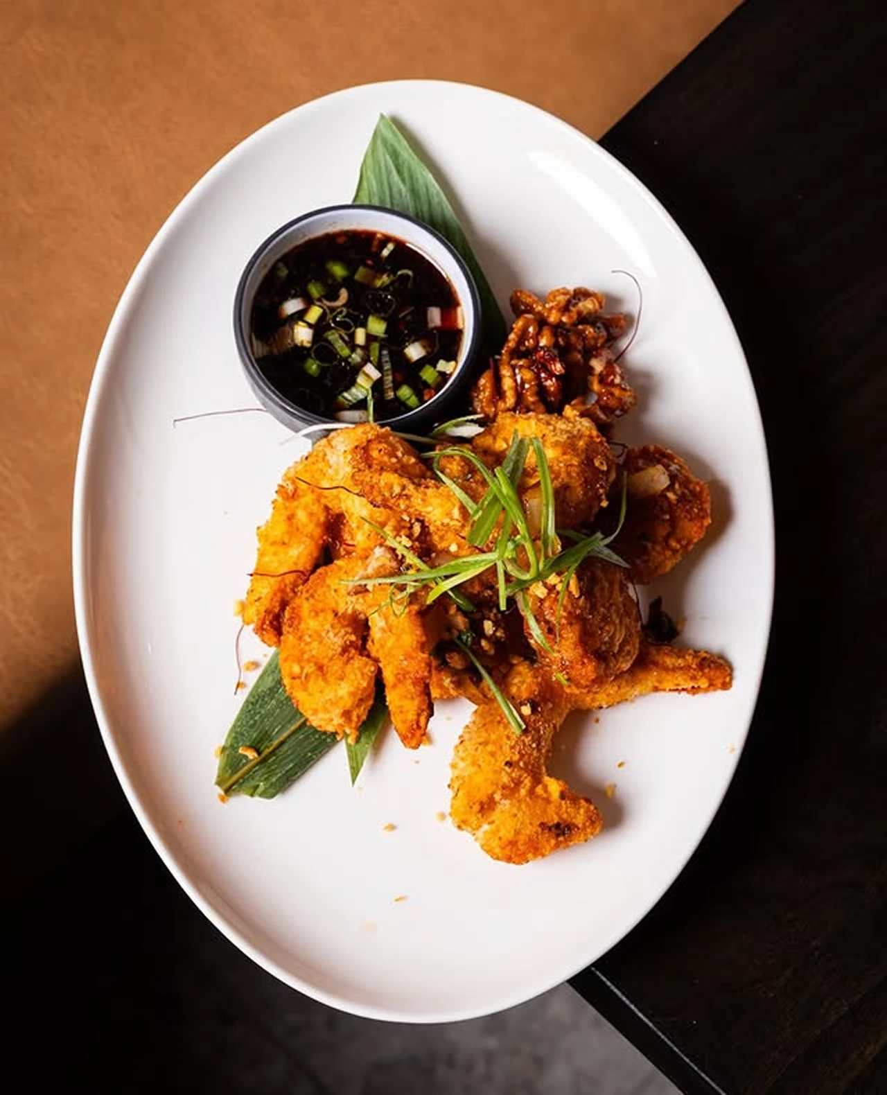 Asian fusion dishes and sushi menu items