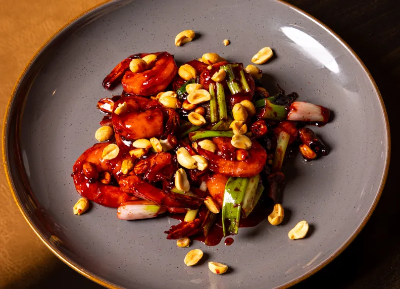 Asian fusion dishes and sushi menu items