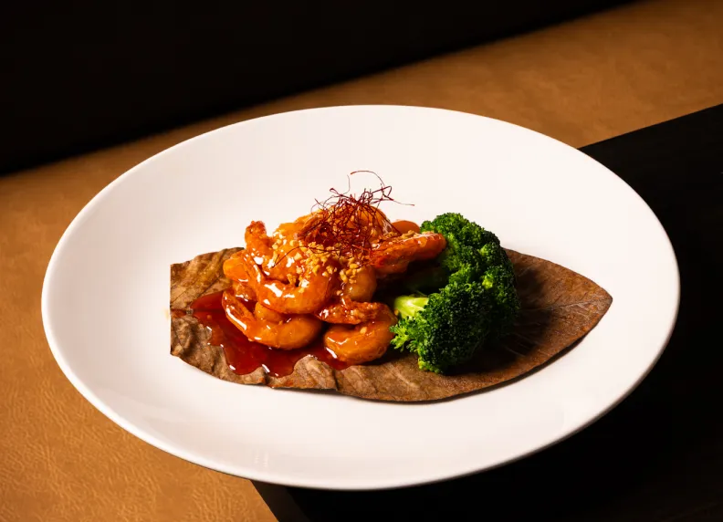 Asian fusion dishes and sushi menu items