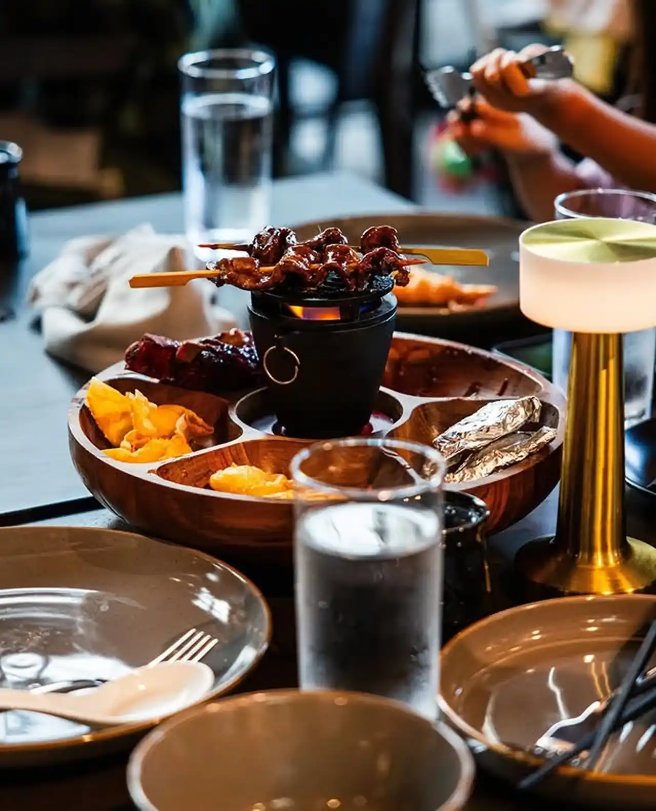 Asian fusion dishes and sushi menu items