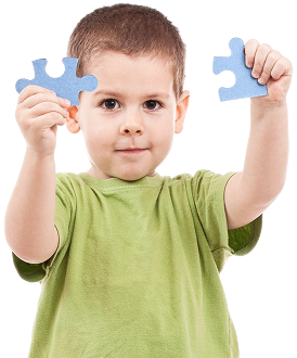 Boy holding Puzzle