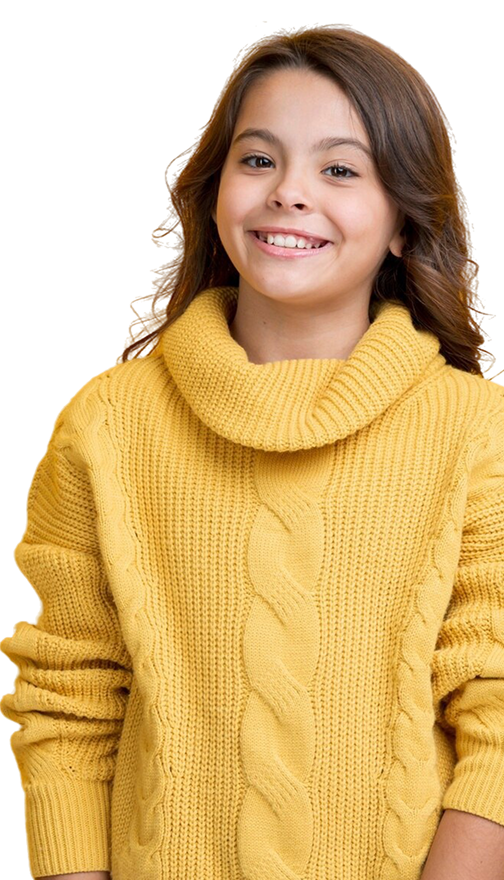 Happy little girl wearing jacket