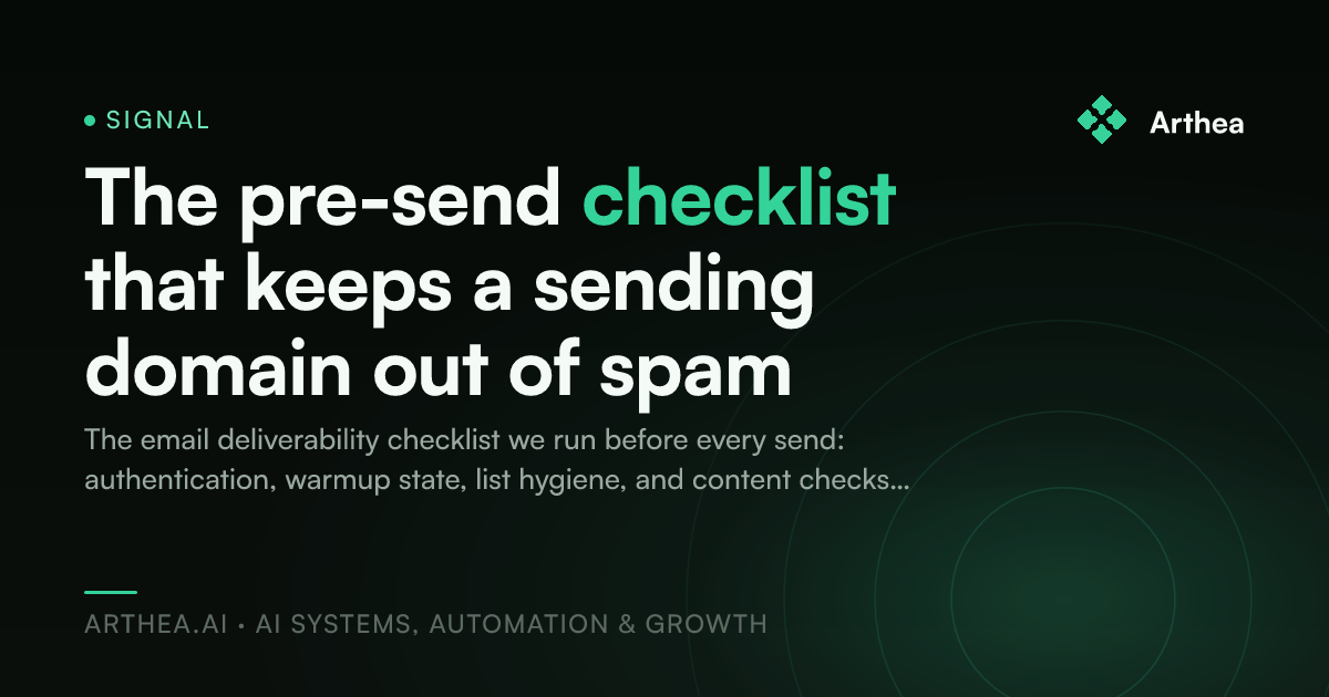 The pre-send checklist that keeps a sending domain out of spam