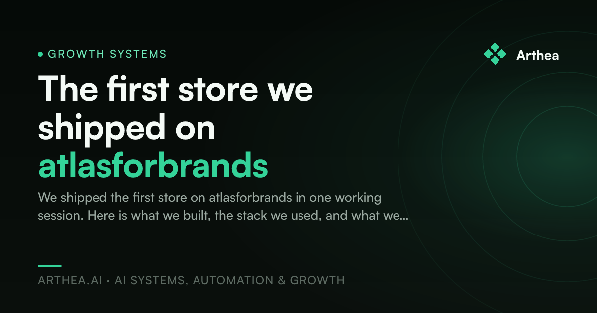 The first store we shipped on atlasforbrands