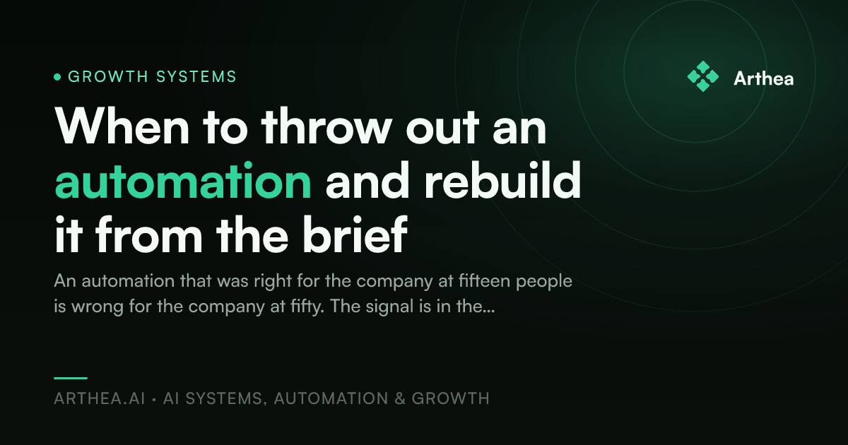 When to throw out an automation and rebuild it from the brief