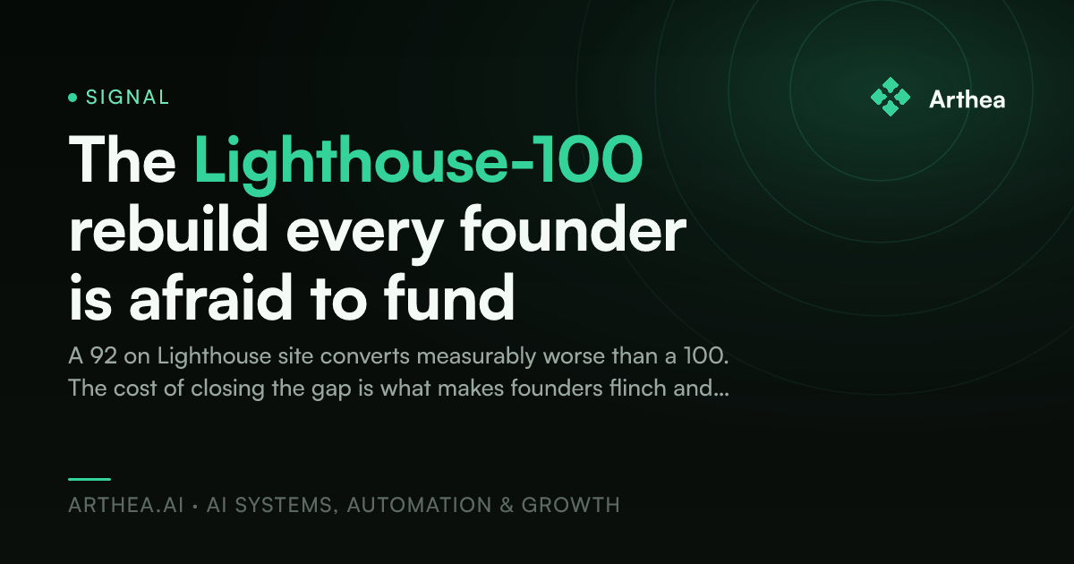 The Lighthouse-100 rebuild every founder is afraid to fund