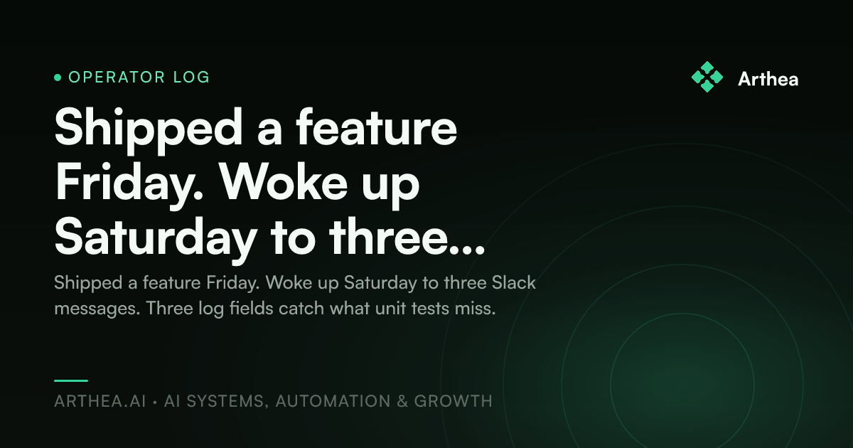 Shipped a feature Friday. Woke up Saturday to three broken integrations.