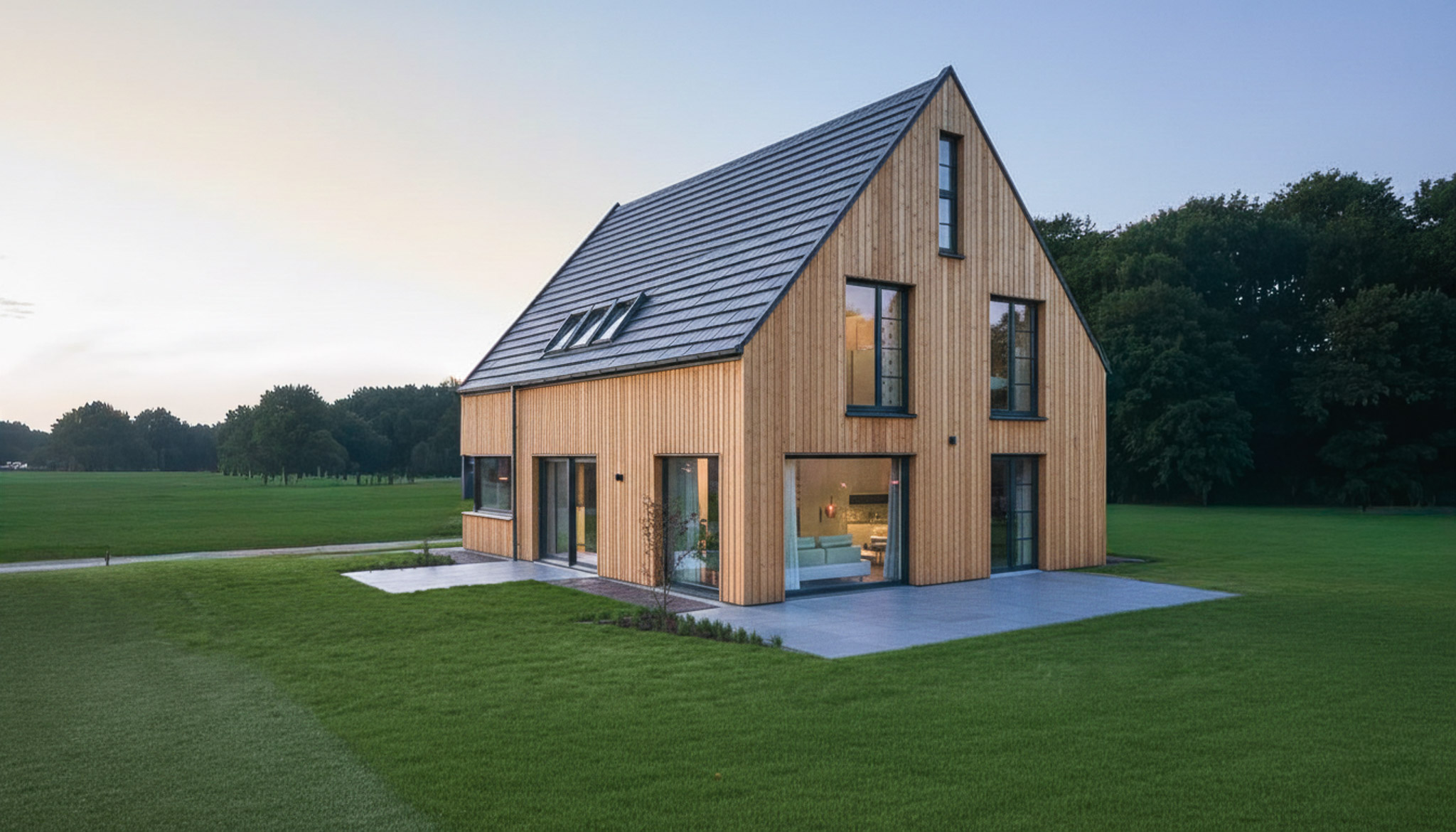 Architektenhaus mit monolithischem Charakter und natürlicher Fassade