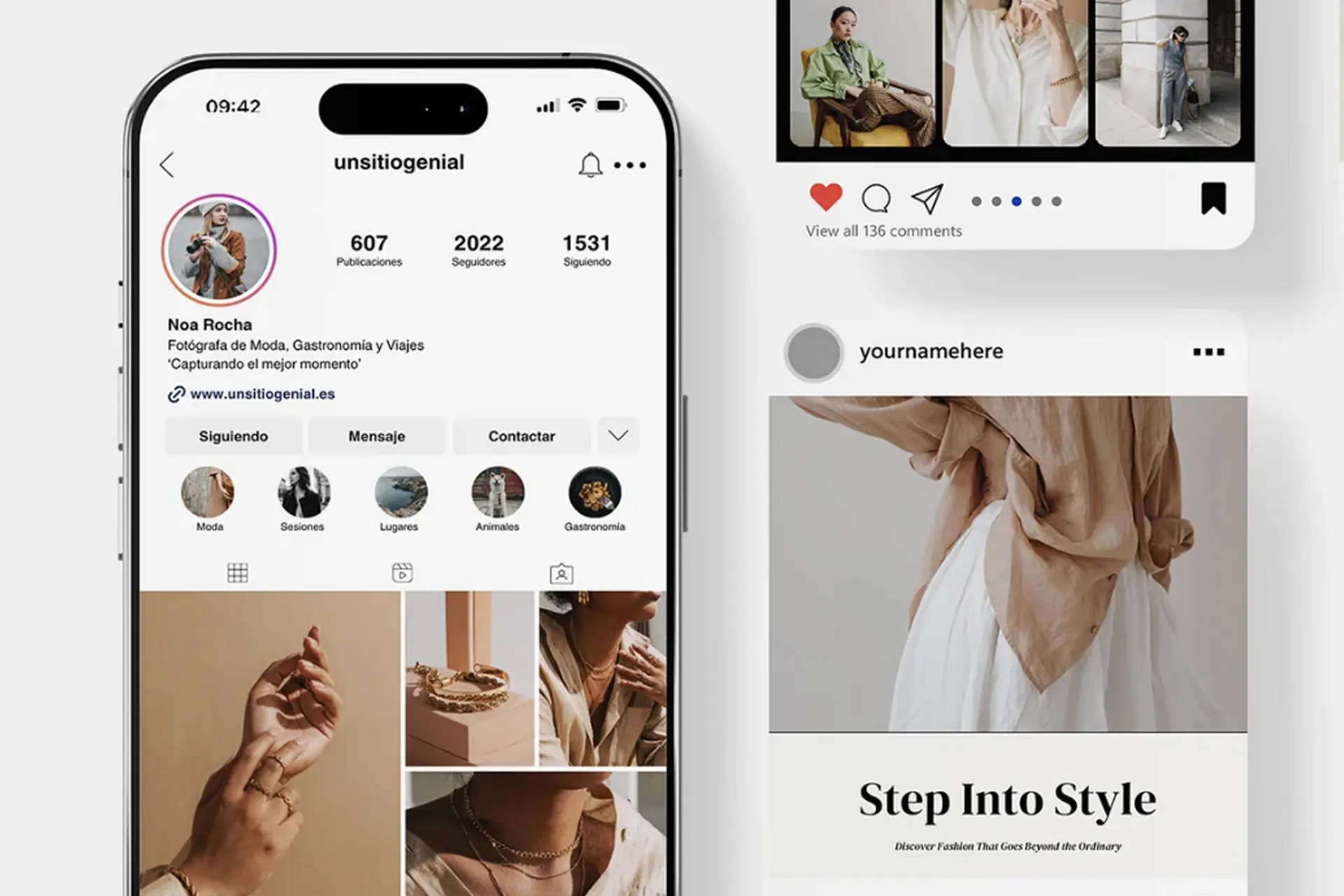 Templates mobile de feed Instagram
