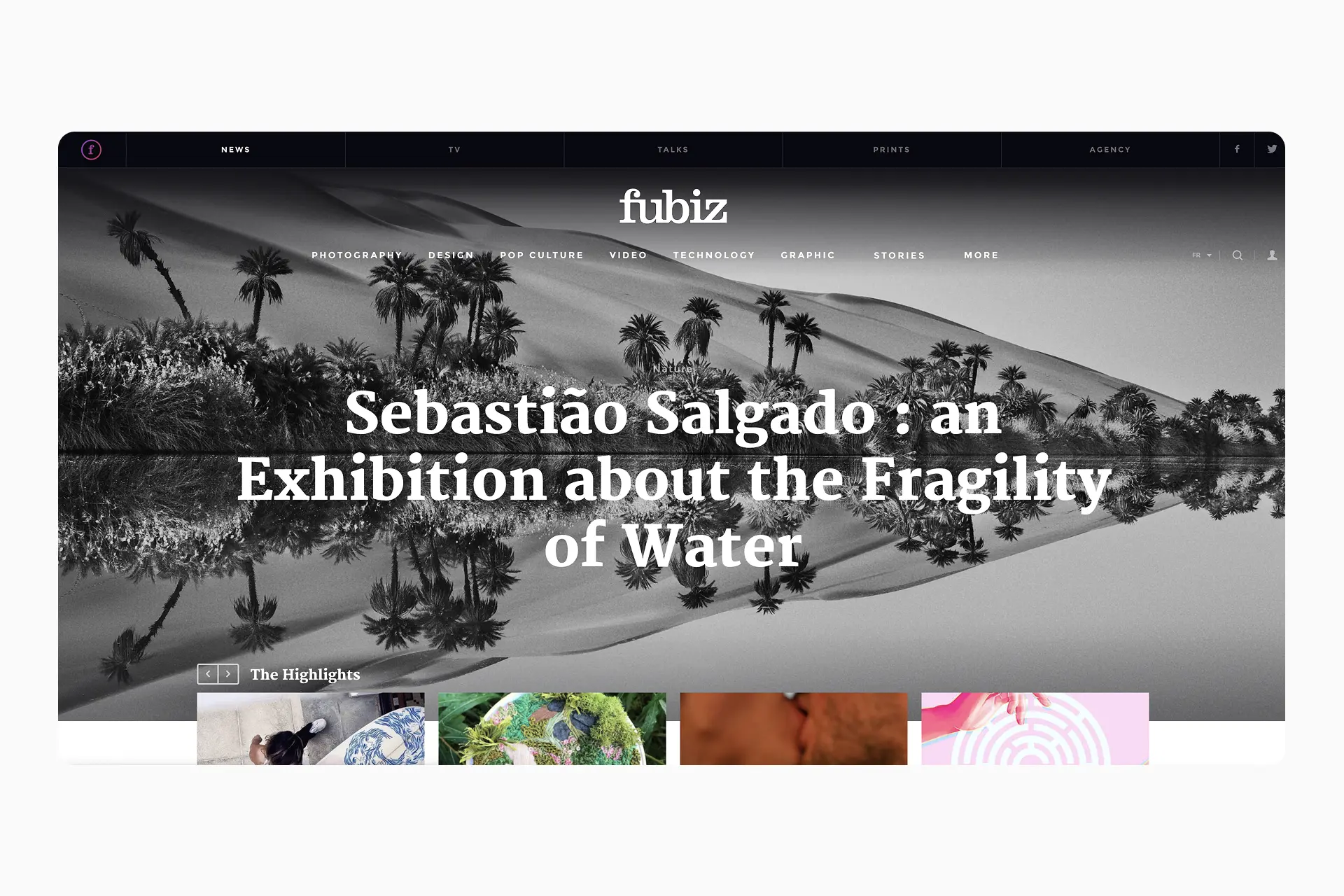 Home page de Fubiz - Fubiz est un site d'inspiration dans de nombreux domaines du design (art, architecture, graphisme, vidéo,...)