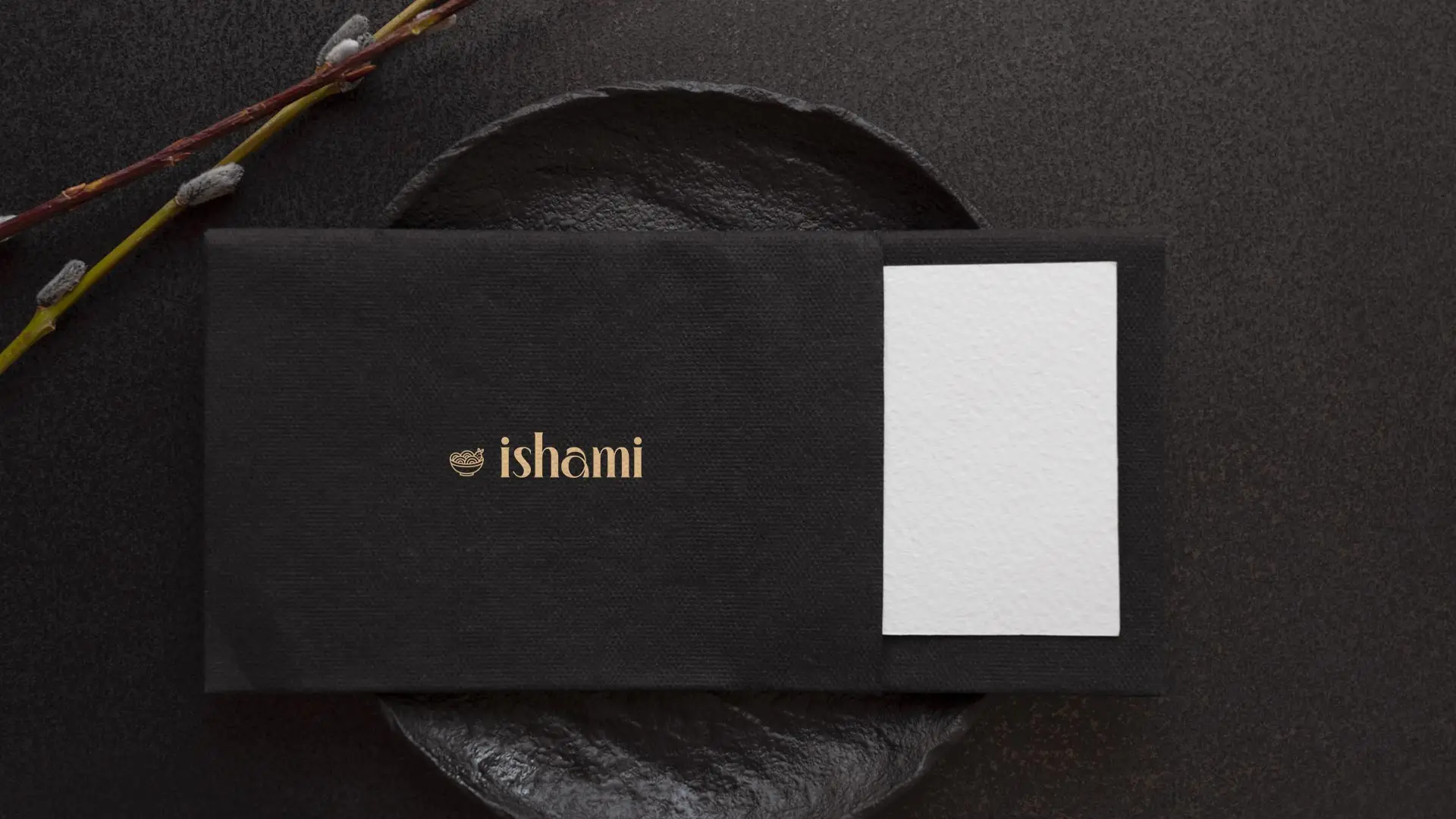Porte serviette avec le logo du restaurant Ishami