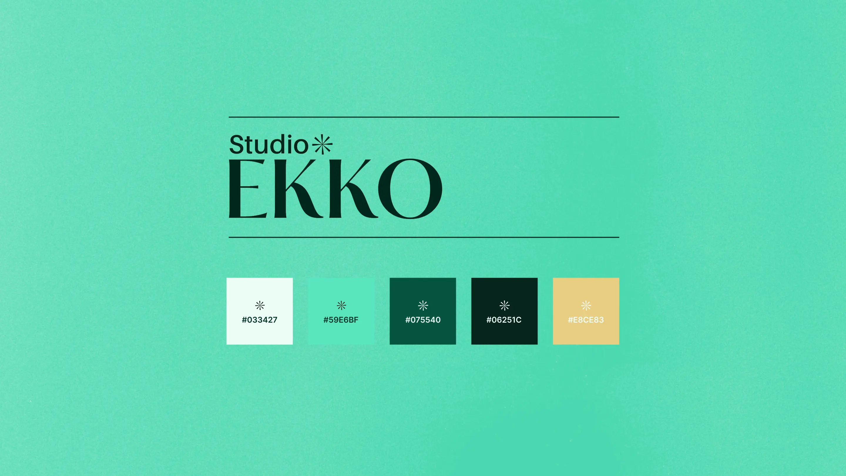 Moodboard créatif avec les couleurs du branding de la marque Ekko | Studio - Couleurs UI
