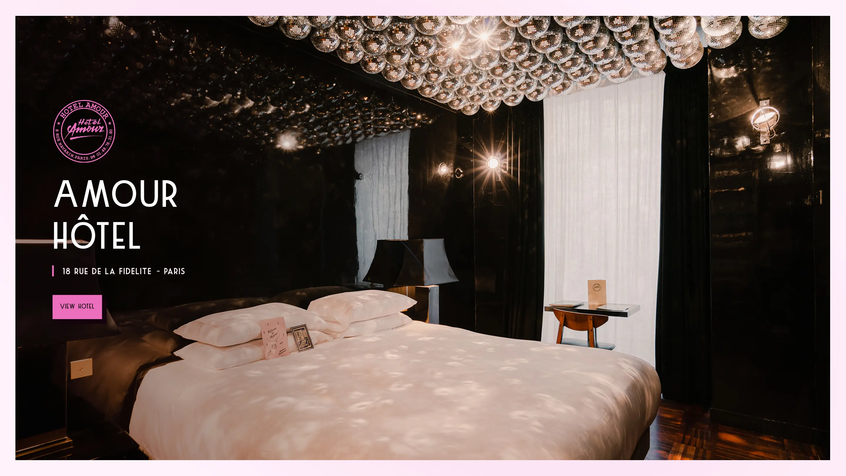 Visuel et screenshot de la section "Hôtels"