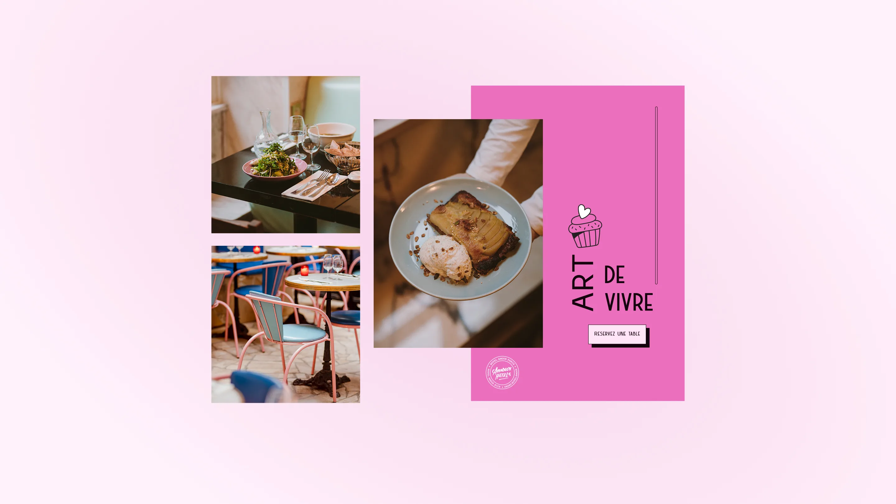 Moodboard visuel - Direction artistique de la page "Restaurant"