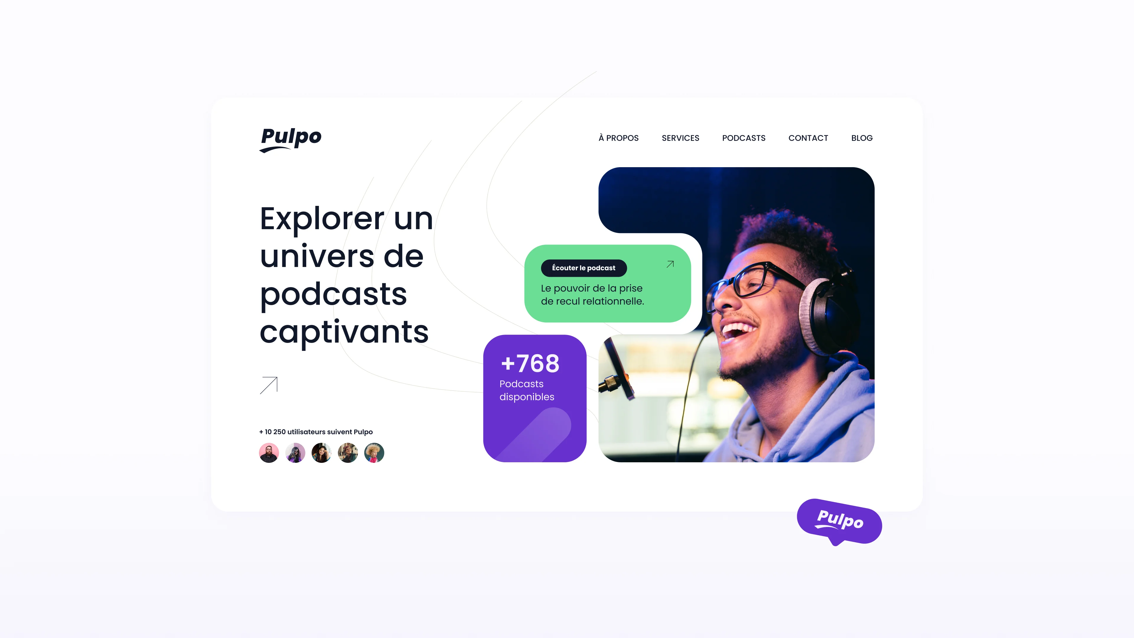 Pulpo - hero de la home page - template réalisé avec Figma